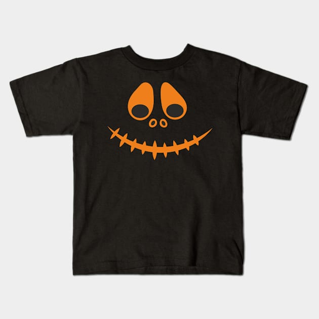 Halloween Pumpkin face design Kids T-Shirt by AJ techDesigns